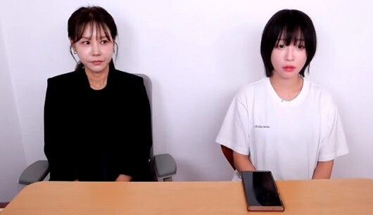 쯔양(오른쪽)과 김태연 변호사. 사진=유튜브 채널 'tzuyang쯔양' 갈무리