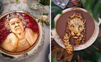 파이 속에 영국 여왕 초상화가…