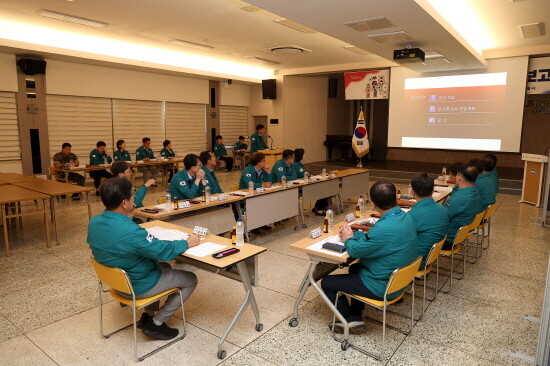 을지연습 준비보고회 장면. 사진=김해시 제공