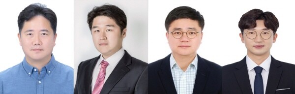 논문 대표저자. 왼쪽부터 KERI 하윤철 센터장, 금오공대 박철민 교수, 인하대 전기준 교수, 금오공대 이영한 연구원(박사과정). 사진=한국전기연구원 제공