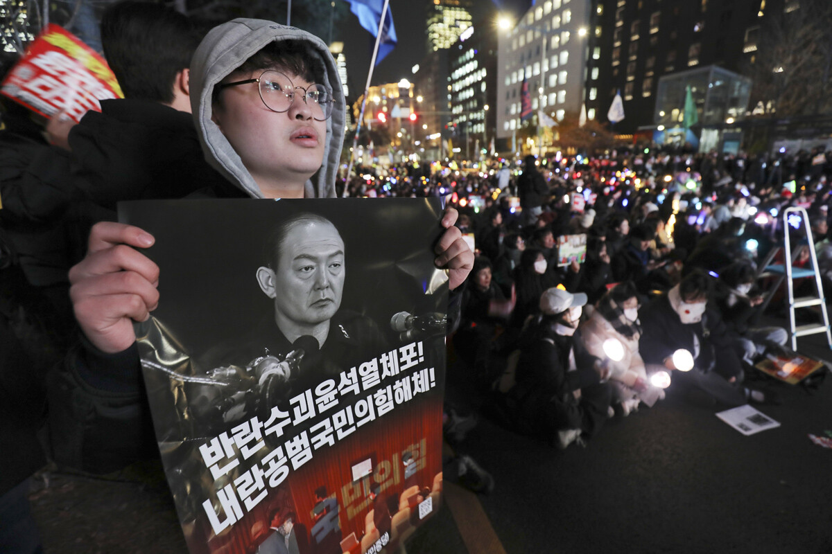 고등학교 1학년 학생이라고 밝힌 집회 참석자는 매일 저녁 탄핵 집회에 참가하고 있다고 말했다. 사진=박정훈 기자