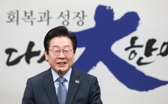 이재명 민주당 대표가 1월 23일 오전 국회에서 신년 기자회견을 하고 있다. 사진=박은숙 기자