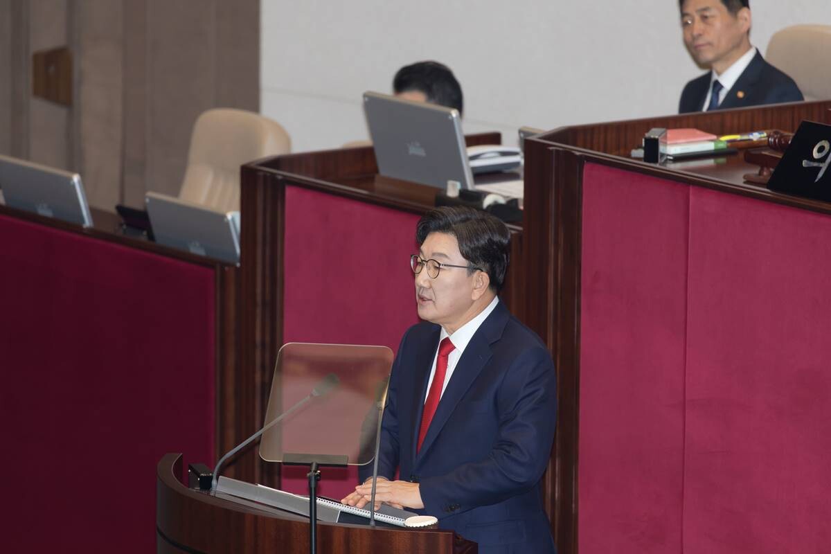 11일 국회 교섭단체 대표연설에 나선 권성동 국민의힘 원내대표. 사진=이종현 기자