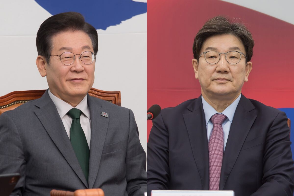 이재명 대표(사진 왼쪽)와 권성동 원내대표(사진 오른쪽)를 포함한 여야 지도부가 상속세 공개 토론을 놓고 의견을 조율하는 것으로 보인다. 사진=이종현 기자