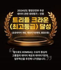 한국해양교통안전공단, 행정안전부 주관 데이터 평가·인증 트리플크라운 달성