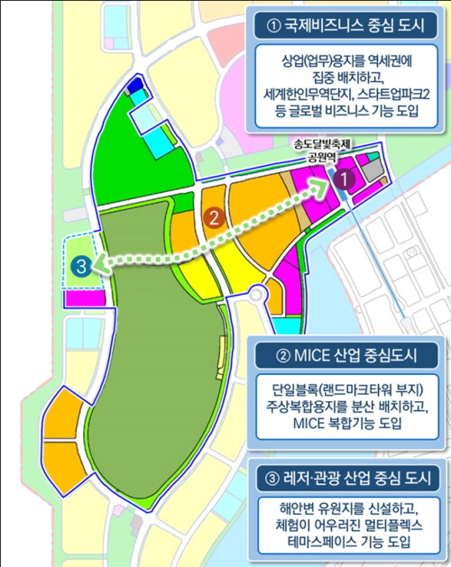 송도국제도시(송도랜드마크시티) 개발계획 변경(안). 사진=인천경제청 제공