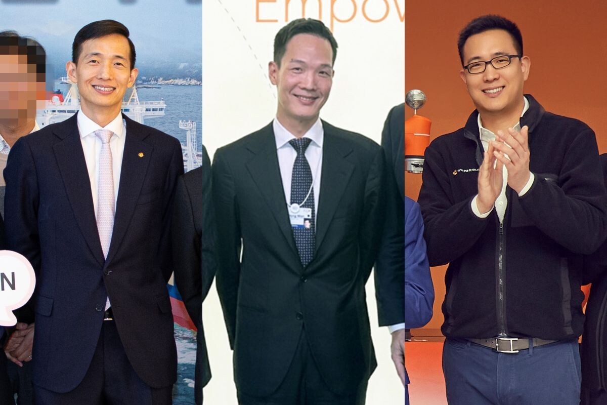 왼쪽부터 김승연 회장의 장남 김동관 한화그룹 부회장, 차남 김동원 한화생명 사장, 삼남 김동선 한화갤러리아 부사장. 사진=한화그룹 제공