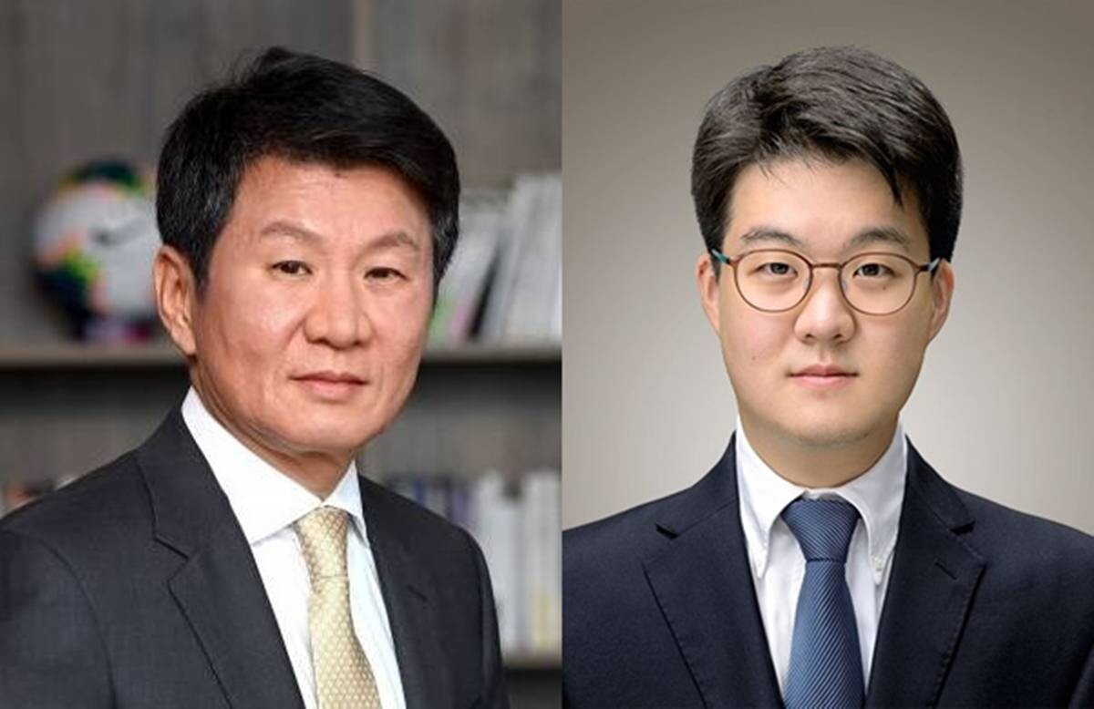 정몽규 HDC 회장(왼쪽)과 정준선 KAIST 교수. 사진=HDC·KAIST 제공