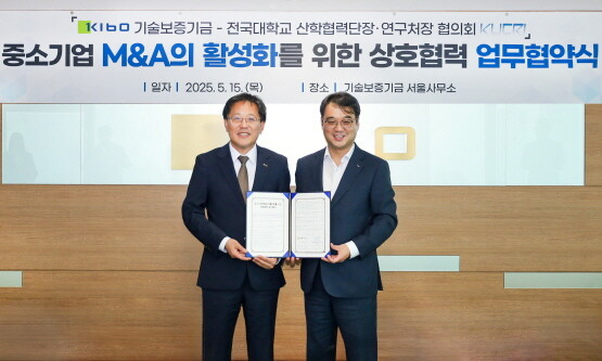 협약식 모습. 왼쪽부터 이상창 기보 이사, 장철성 협의회 회장. 사진=기보 제공