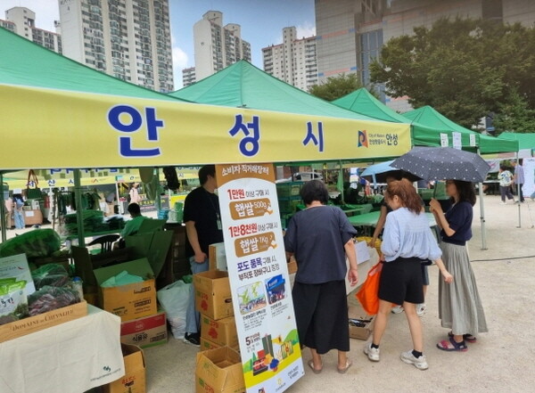 농특산물 홍보판촉행사 모습. 사진=안성시 제공