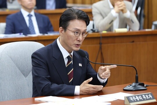 김민석 국무총리 후보자가 6월 25일 국회에서 열린 인사청문회에서 의원 질의에 답변하고 있다. 사진=박은숙 기자