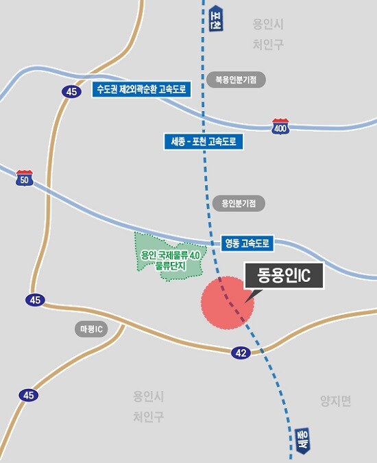 세종~포천고속도로 동용인IC 위치도. 사진=용인특례시 제공