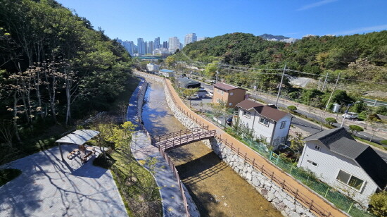 삼성천 산책로 전경. 사진=기장군 제공