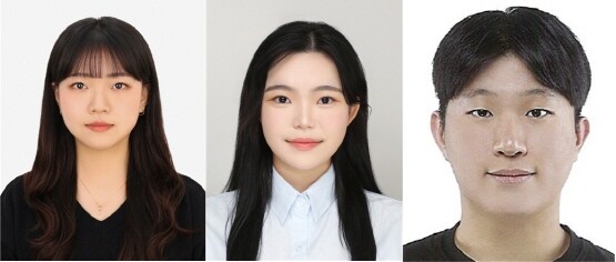 왼쪽부터 경상국립대학교 농업생명과학대학 지역시스템공학과 기후지능농업방재연구실 연구원 최지은 씨, 스마트농업시설환경공학연구실 석사과정 강성하, 유재민 씨. 사진=경상국립대 제공