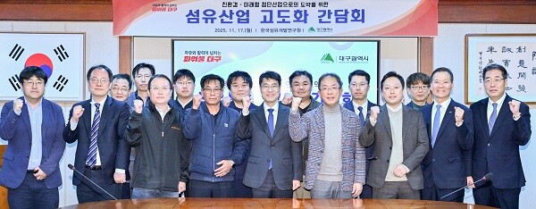 17일 한국섬유개발연구원에서 열린 섬유산업 고도화 간담회. 사진=대구시 제공