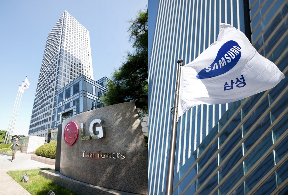 LG전자가 입주해 있는 서울 영등포구 LG트윈타워와 서울 강남구에 위치한 삼성전자 서초사옥. 사진=박정훈 기자