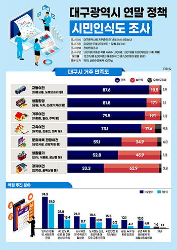 대구시 정책  시민인식도 조사 결과. 사진=대구시 제공