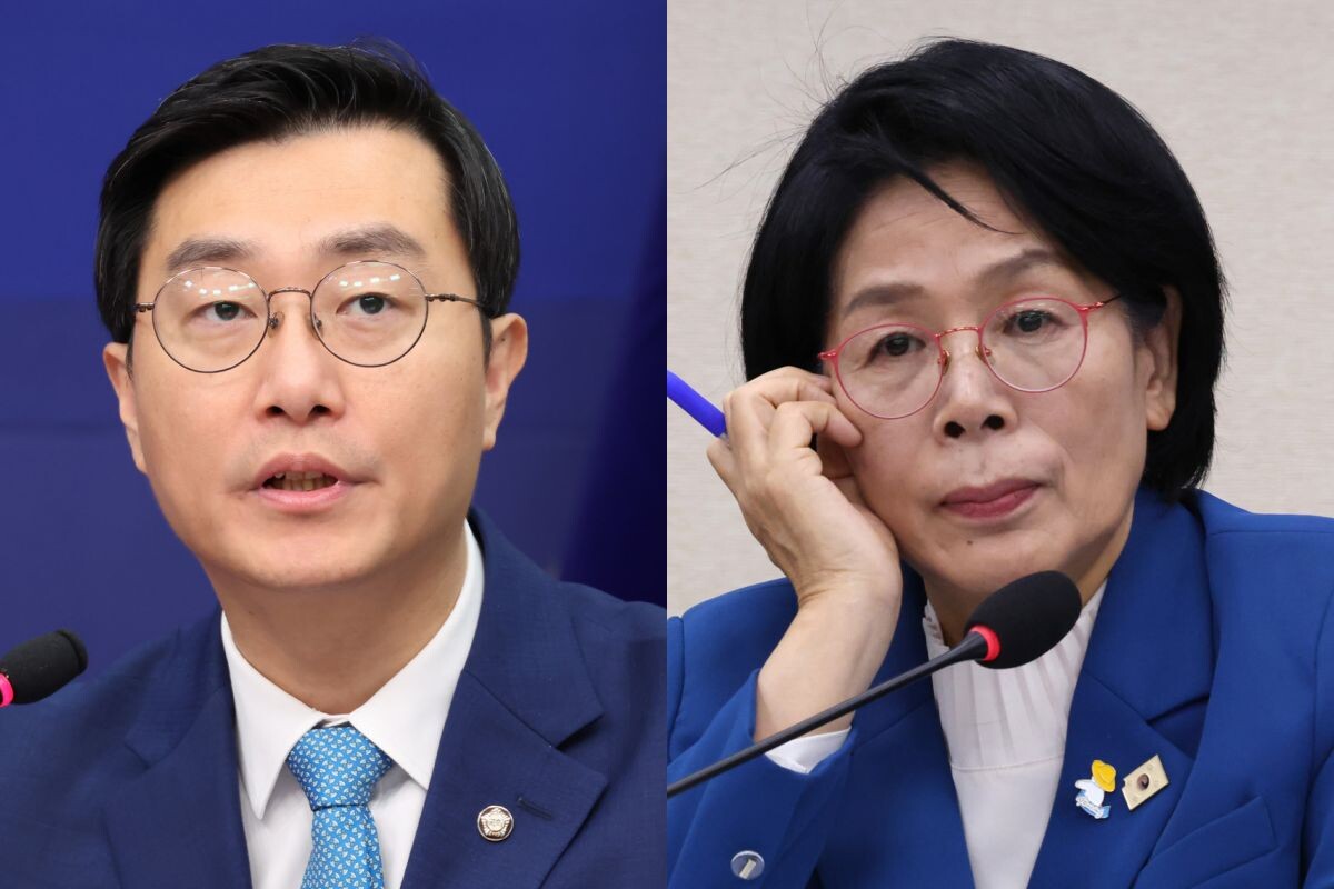 사진 왼쪽부터 장경태, 최민희 더불어민주당 의원. 사진=박은숙 기자
