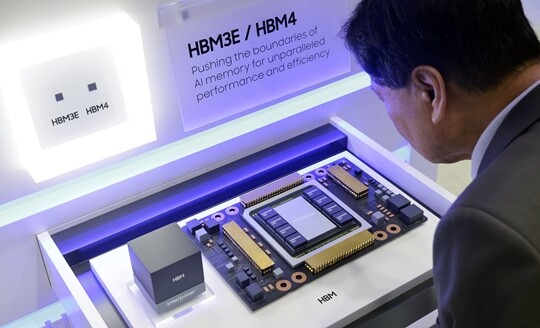 삼성전자가 6세대 고대역폭메모리(HBM) ‘HBM4’를 설 연휴 이후 본격적으로 양산 출하한다. 2025 10월 서울 강남구 코엑스에서 열린 제27회 반도체 대전(SEDEX 2025)을 찾은 관람객이 삼성전자 부스에서 HBM4를 둘러보고 있다. 사진=박정훈 기자