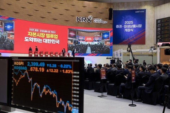 2025년 1월 증권·파생상품시장 개장식이 열린 서울 여의도 한국거래소. 사진=이종현 기자