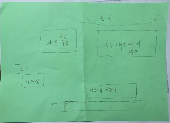 서울시립아동보호소 피해생존자 황성길 씨가 기억하는 보호소 내부. 황 씨에 따르면 일반 사동과 뇌성마비 환자들을 수용하는 사동이 분리돼 있었다. 자료=황성길 씨 제공
