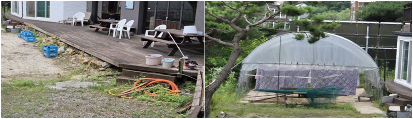  지난해 작발된 하천 부지 불법 구조물. 사진제공=가평군