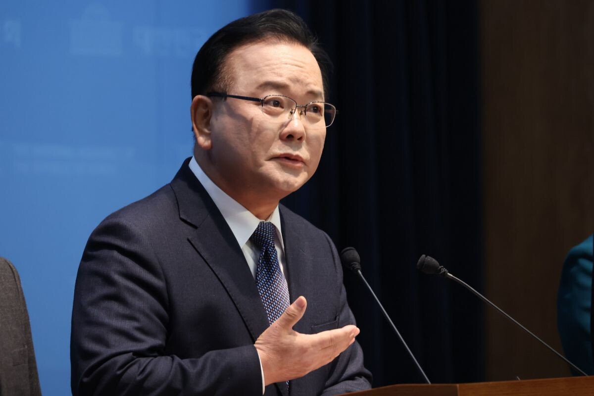 김부겸 전 국무총리가 지난 3월 30일 국회 소통관에서 기자회견을 열고 6·3 지방선거 대구시장 출마를 선언하고 있다. 사진=박은숙 기자