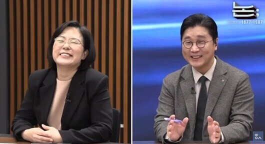 김지미 특검보는 지난 4월 9일 친여 성향 한 유튜브 방송에 출연했다. 이날 수사 방향성에 대한 발언으로 정치 중립 위반 논란을 일으켰다. 사진=유튜브 갈무리