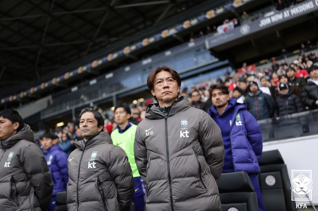 홍명보 감독이 오는 16일 2026 북중미 월드컵 최종 엔트리를 발표한다. 사진=KFA 제공