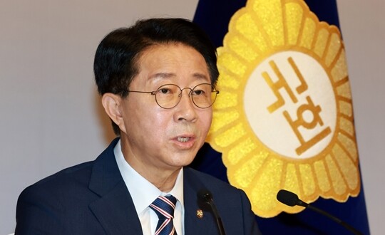 조정식 국회의장이 7월 28일 서울 여의도 국회 사랑재에서 취임 첫 기자간담회를 갖고 있다. 사진=국회사진기자단