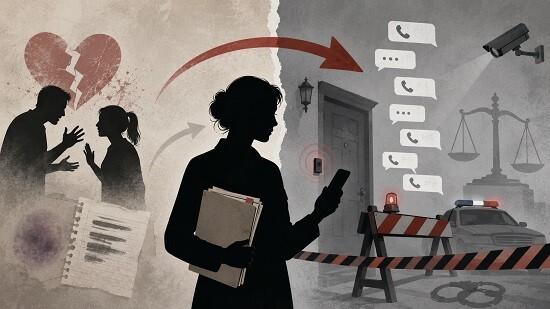 연인·전 연인 사이의 분쟁에서 스토킹처벌법 적용을 두고 피해자와 가해자의 위치가 뒤바뀔 수 있다는 지적이 나온다. 사진=챗GPT 생성 이미지