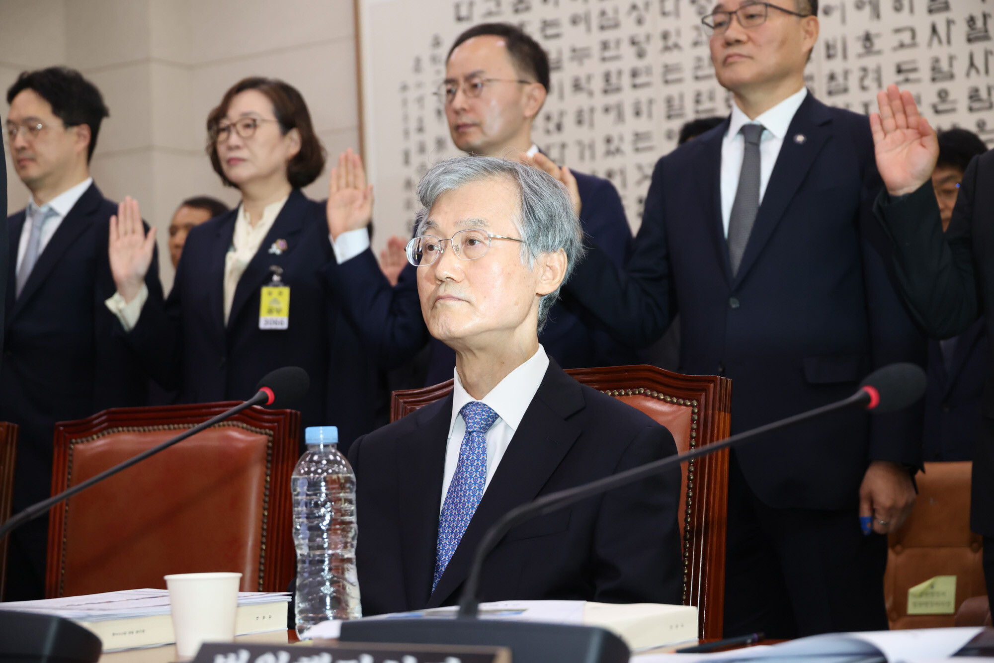 지난 6일 국회 법제사법위원회 국정감사에서 조희대 대법원장이 증인선서를 거부한 채 자리에 앉아 있다. 사진=박은숙 기자